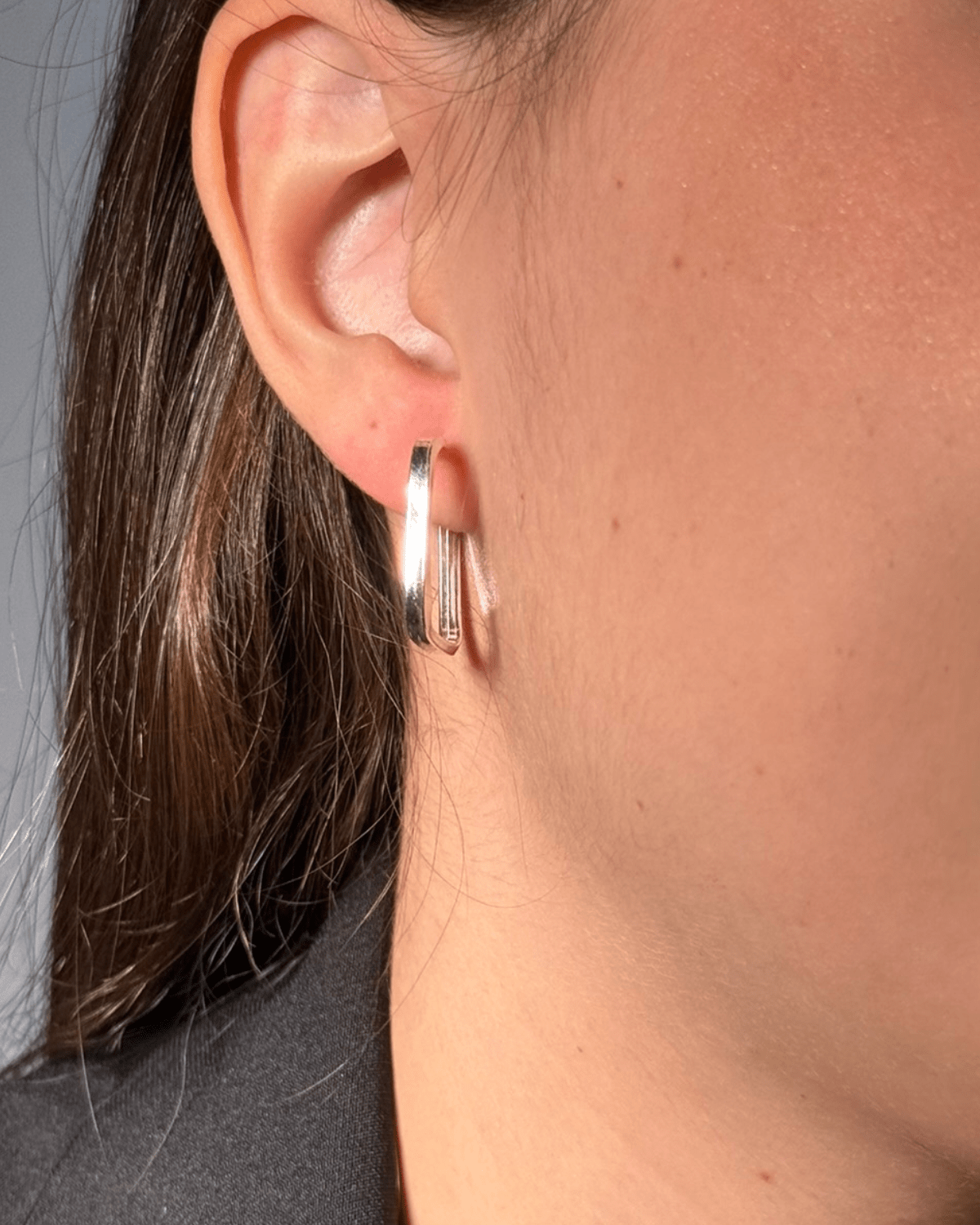 Argola Quadrada Lisa Prata 925 - Karina Pratas