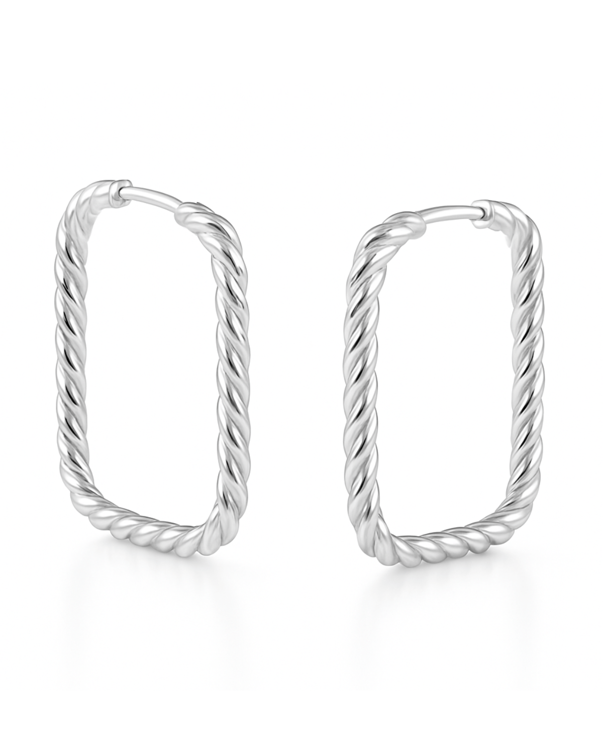 Argola Quadrada Torcida Prata 925 - Karina Pratas