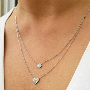 Colar De Prata Com Banho De Ródio Elegância e Brilho Deslumbrante