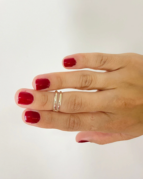 Anel De Prata Falange Elegância Minimalista