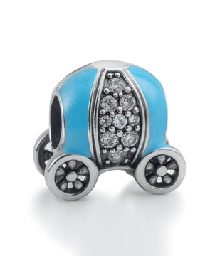 Berloque Carruagem Azul Em Prata 925 - Karina Pratas