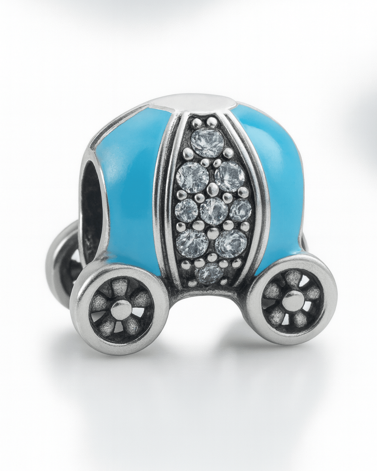 Berloque Carruagem Azul Em Prata 925 - Karina Pratas