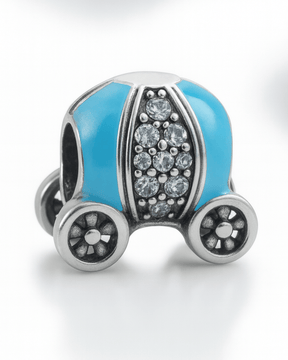 Berloque Carruagem Azul Em Prata 925 - Karina Pratas