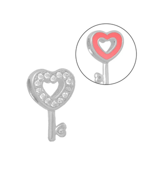 Berloque Chave Cravejada Prata 925 - Karina Pratas