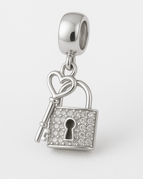 Berloque Chave e Cadeado Prata 925 - Karina Pratas