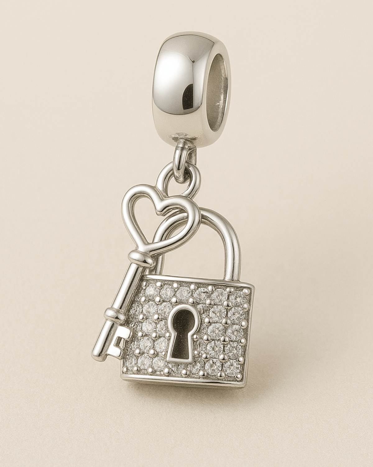Berloque Chave e Cadeado Prata 925 - Karina Pratas