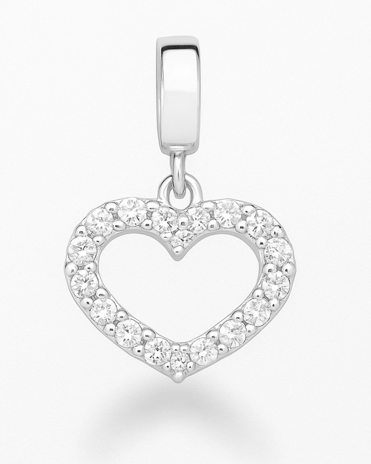 Berloque Coração Cravejado Prata 925 - Karina Pratas