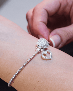 Berloque Coração Cravejado Prata 925 - Karina Pratas