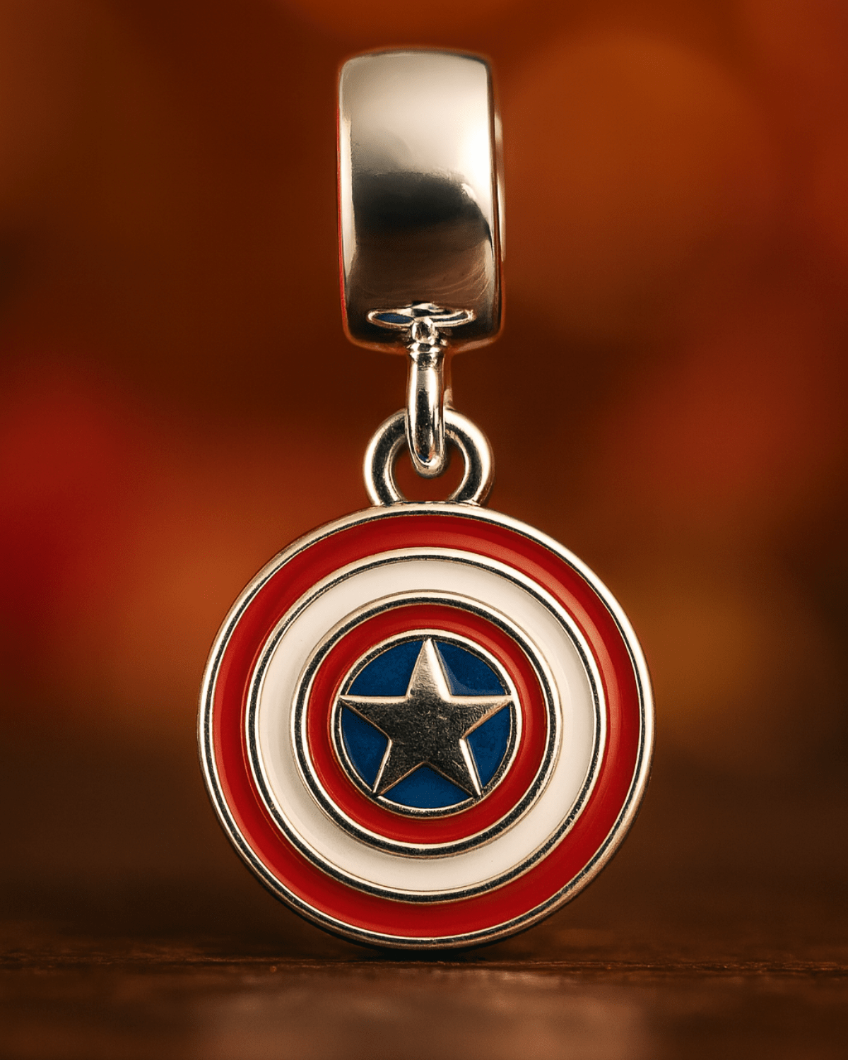 Berloque Escudo Capitão América Prata 925 - Karina Pratas