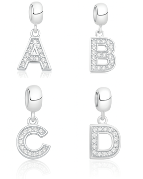 Berloque letras Cravejada Prata 925 - Karina Pratas