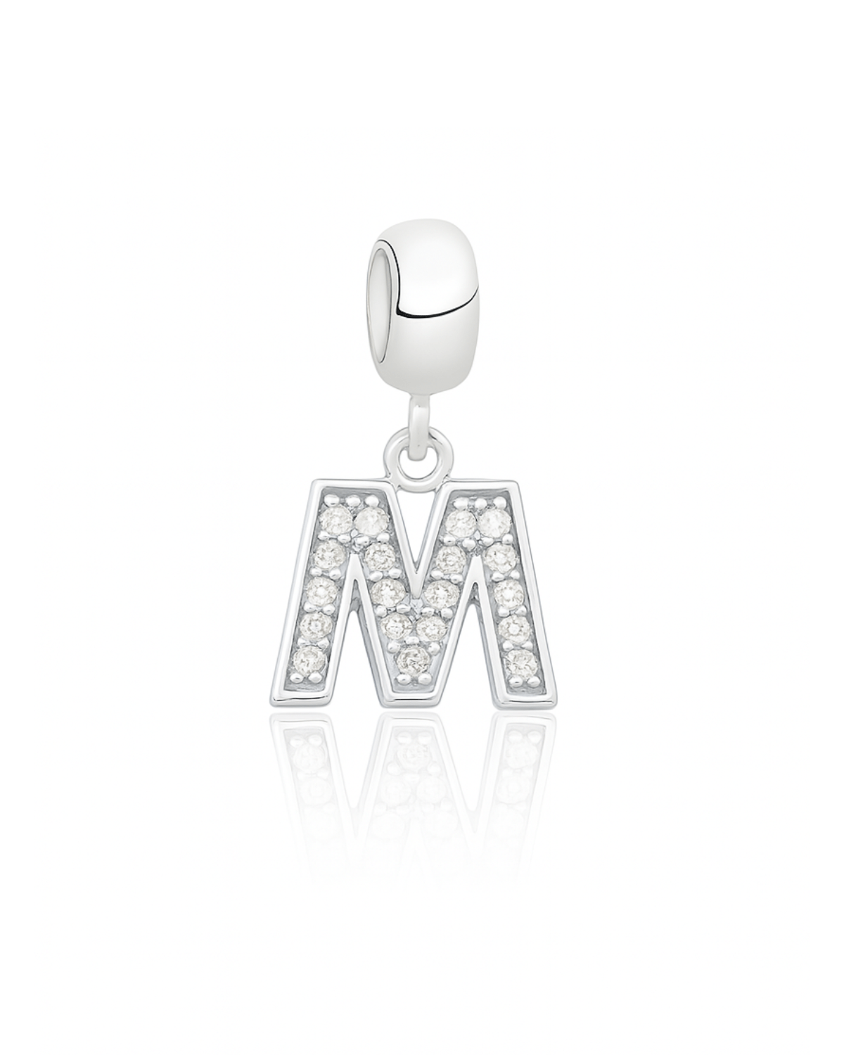 Berloque letras Cravejada Prata 925 - Karina Pratas