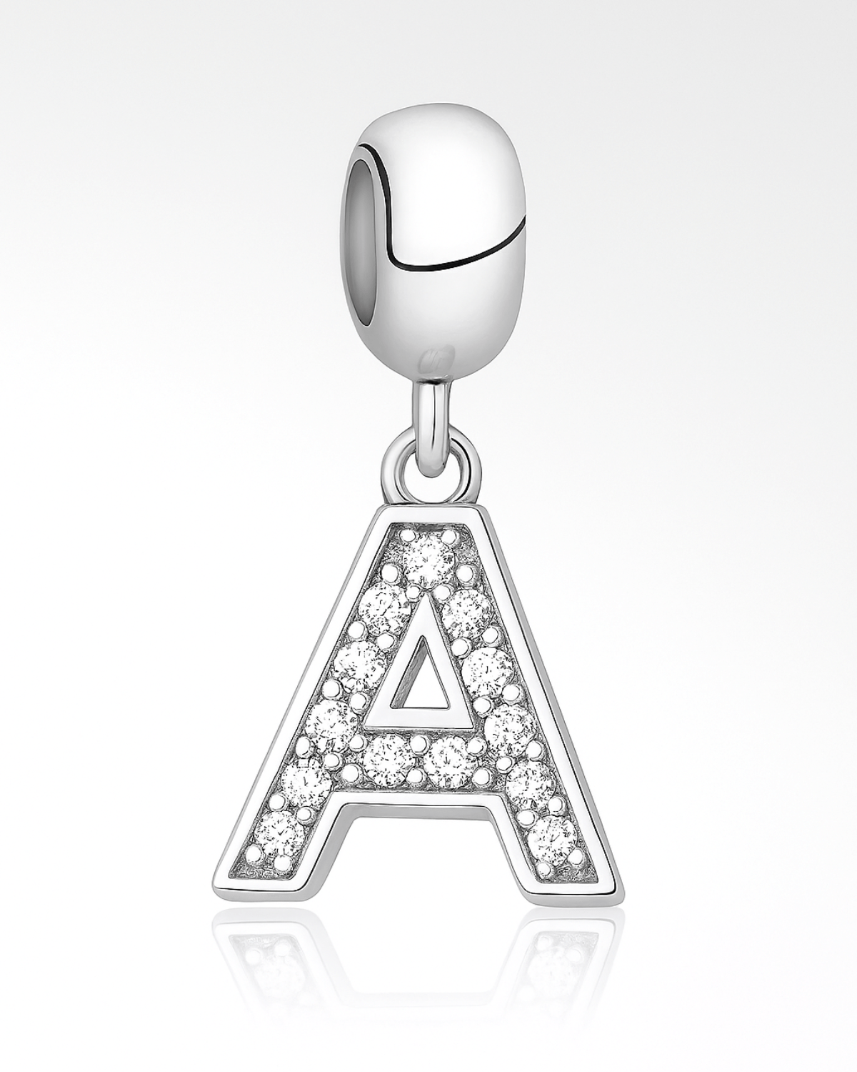 Berloque letras Cravejada Prata 925 - Karina Pratas