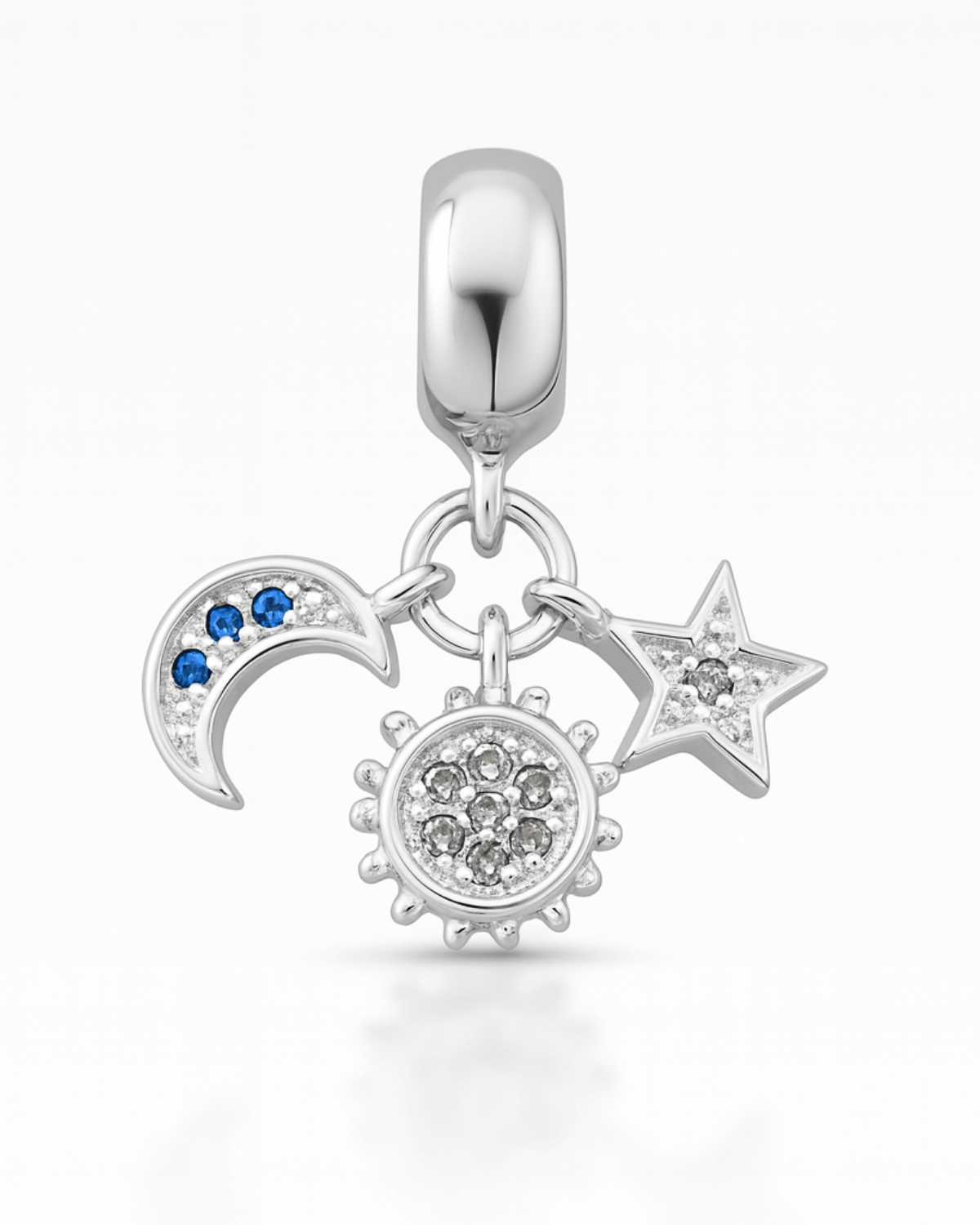 Berloque Lua, Sol e Estrela Prata 925 - Karina Pratas