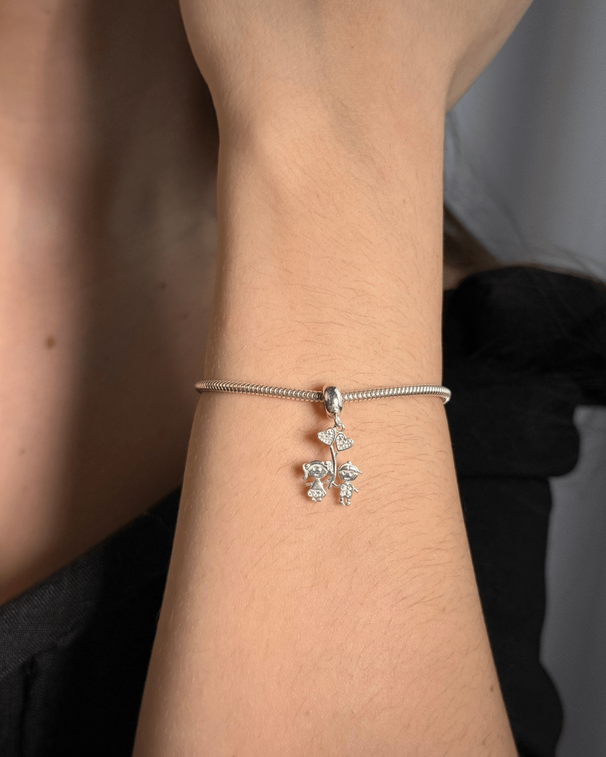 Berloque Menina e Menino em Prata 925 - Karina Pratas