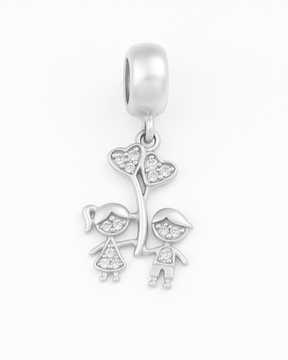 Berloque Menina e Menino em Prata 925 - Karina Pratas