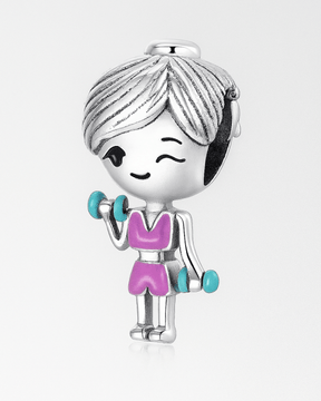 Berloque Menina Fitness Prata 925 - Karina Pratas