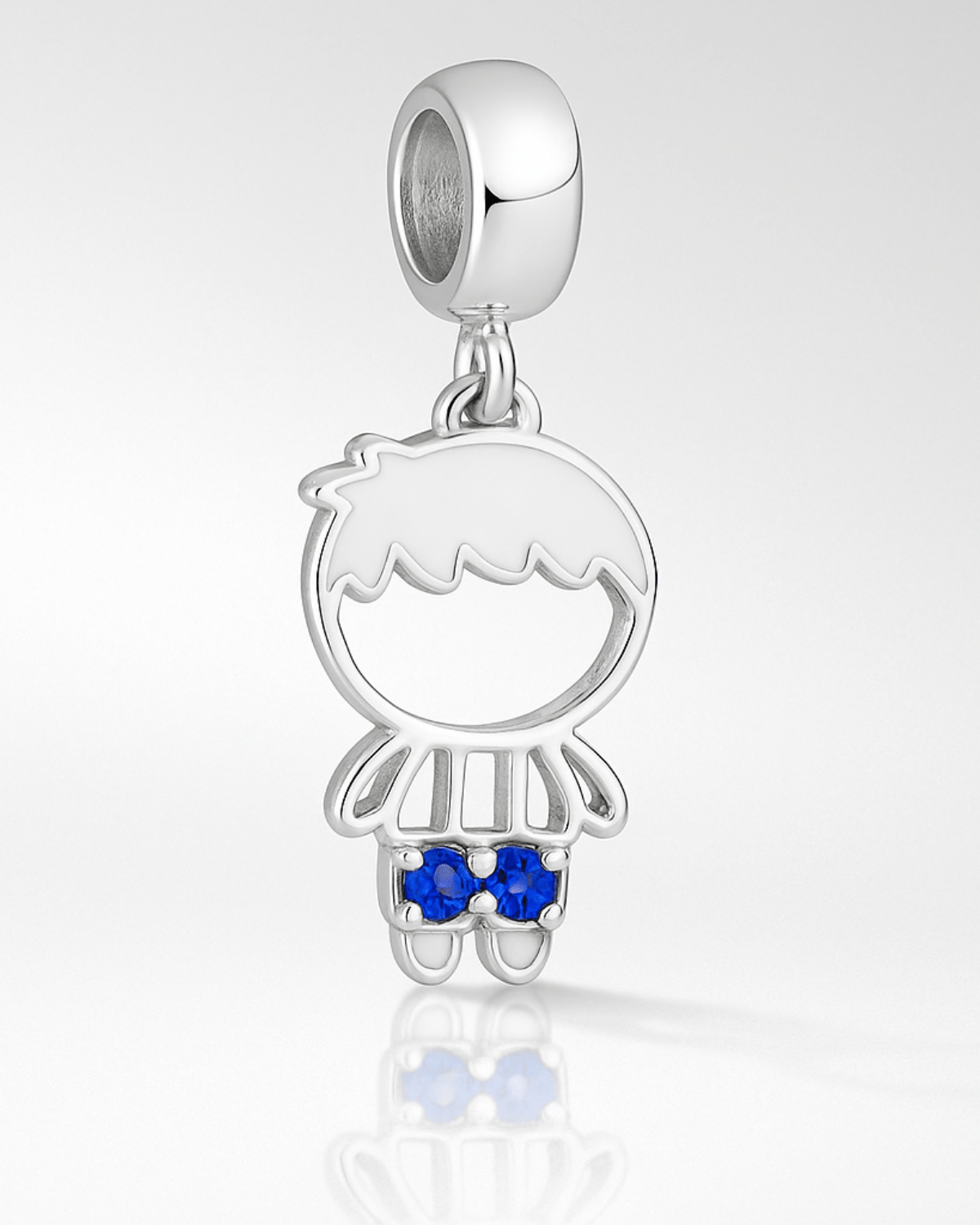 Berloque Menino com Zircônias Azuis Prata 925 - Karina Pratas