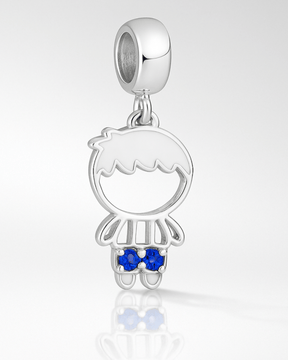 Berloque Menino com Zircônias Azuis Prata 925 - Karina Pratas