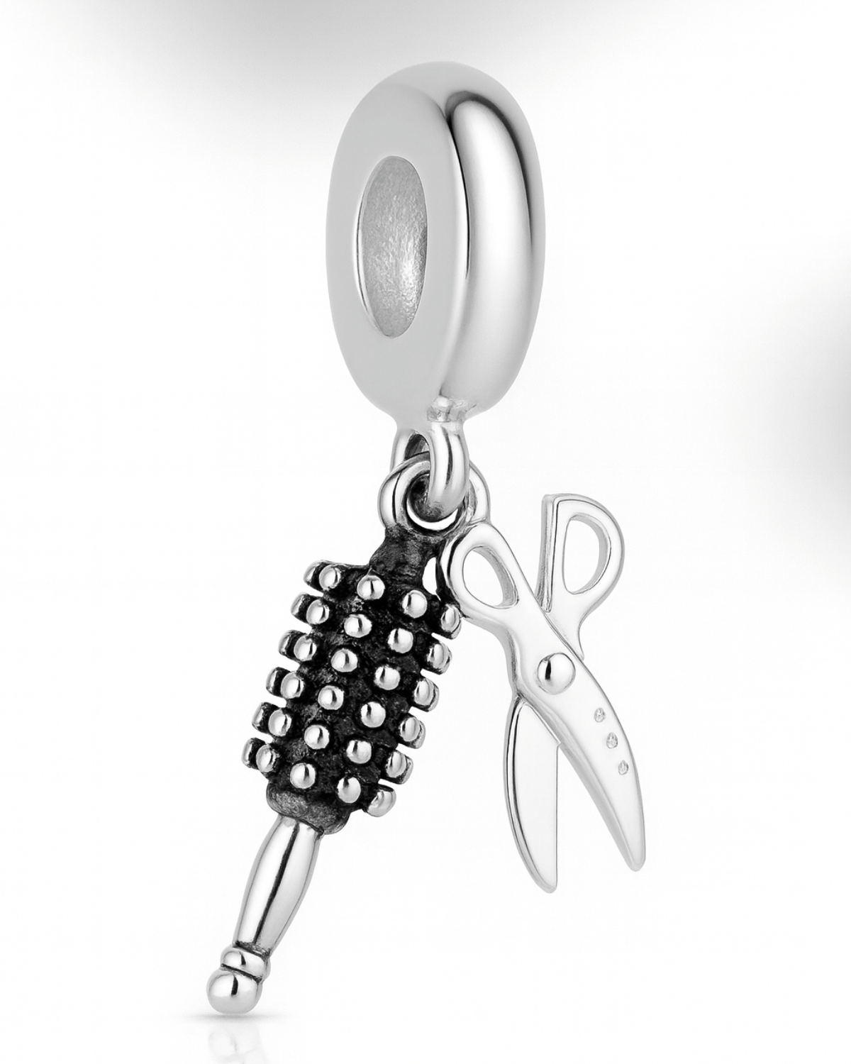 Berloque Profissões Cabeleiro Em Prata 925 - Karina Pratas