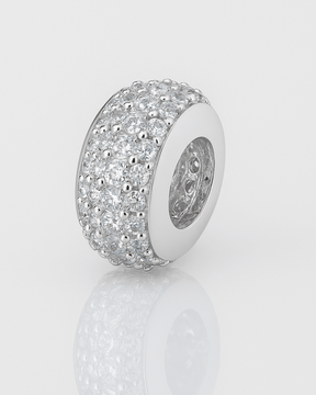 Berloque Separador Cravejado Cristal em Prata 925 - Karina Pratas