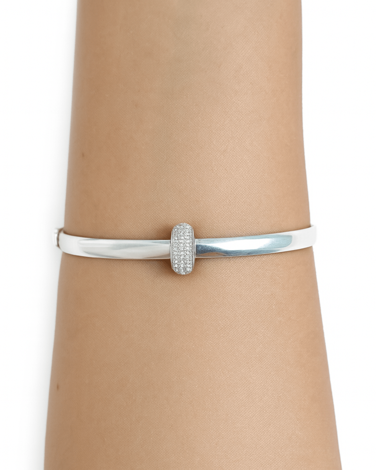 Berloque Separador Cravejado Cristal em Prata 925 - Karina Pratas