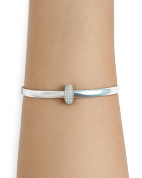 Berloque Separador Cravejado Cristal em Prata 925 - Karina Pratas