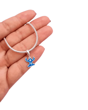 Berloque Stitch Esmaltado Prata 925 - Karina Pratas