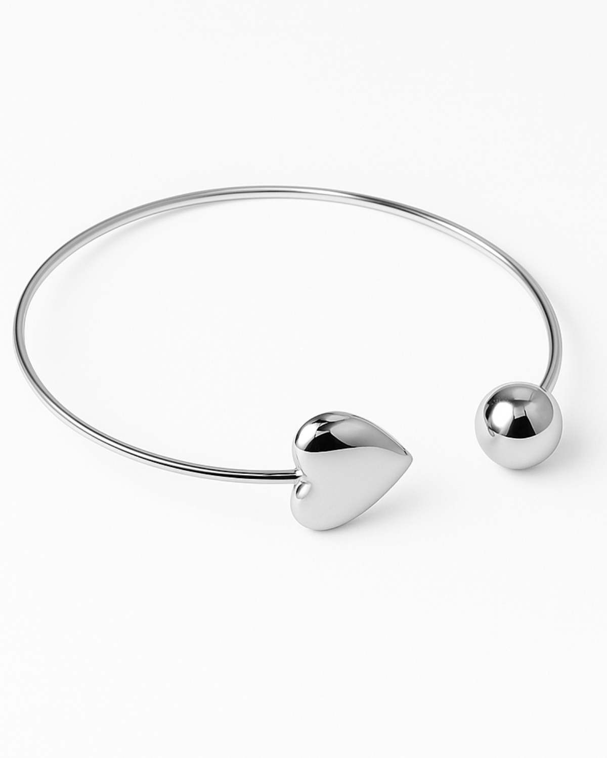 Bracelete Bolinha e Coração Prata 925 - Karina Pratas