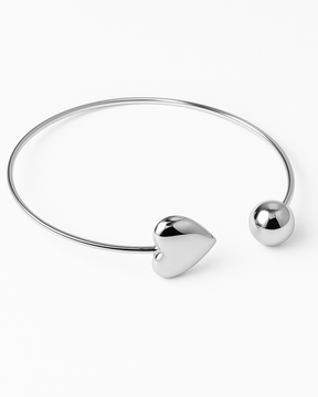 Bracelete Bolinha e Coração Prata 925 - Karina Pratas