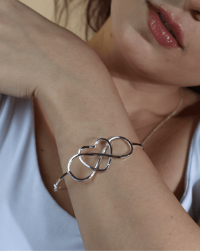 Bracelete Infinito Coração Vazado Prata 925 - Karina Pratas