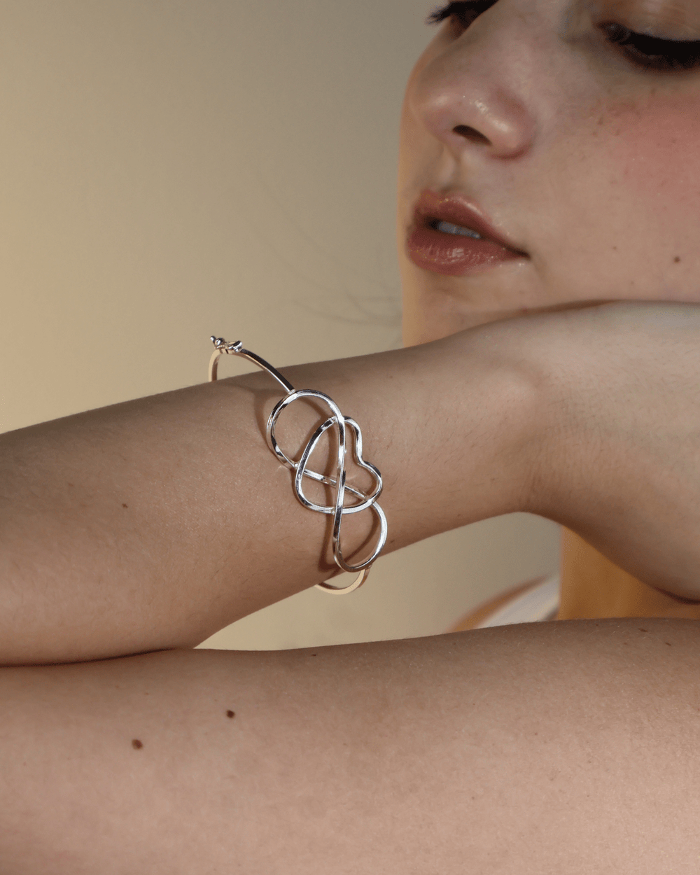 Bracelete Infinito Coração Vazado Prata 925 - Karina Pratas