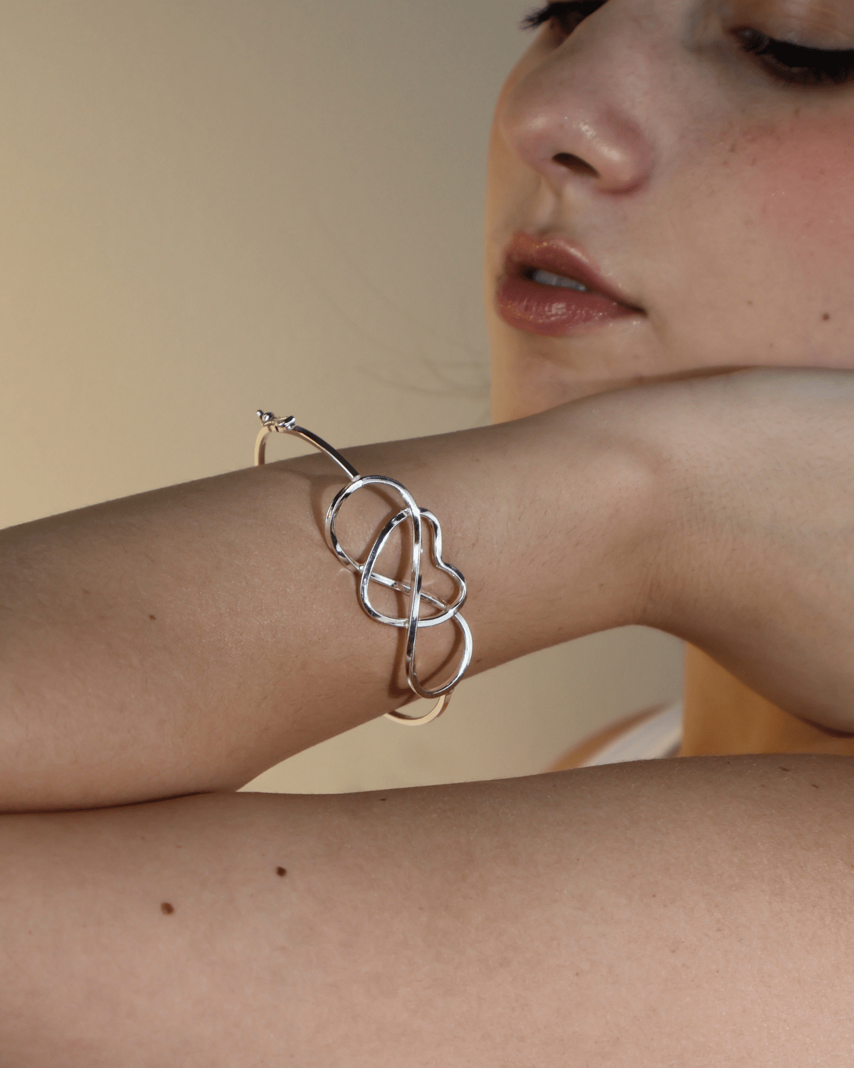 Bracelete Infinito Coração Vazado Prata 925 - Karina Pratas