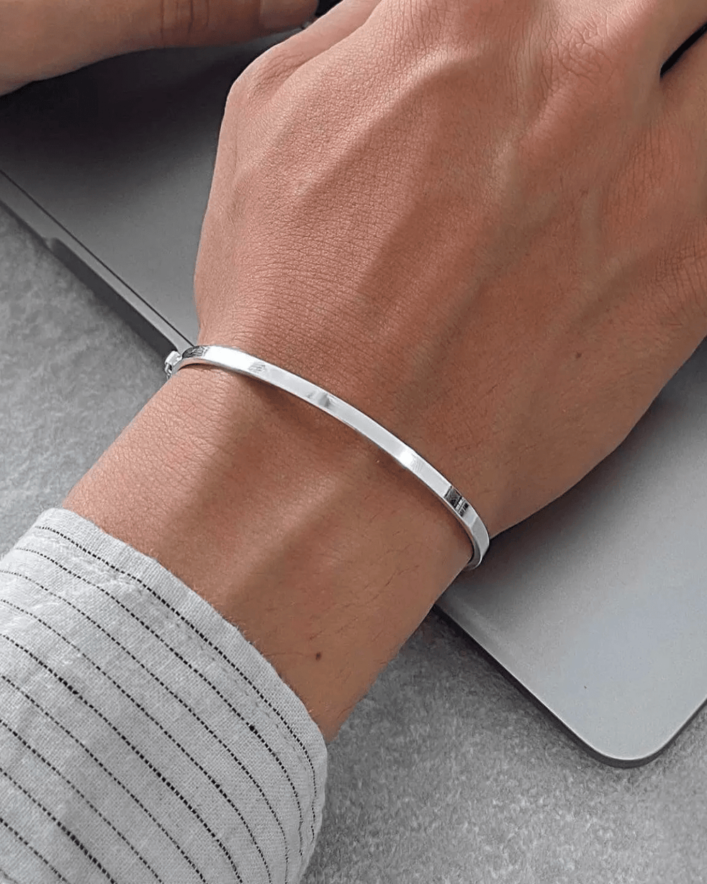 Bracelete Quadrado em Prata 925 - Karina Pratas