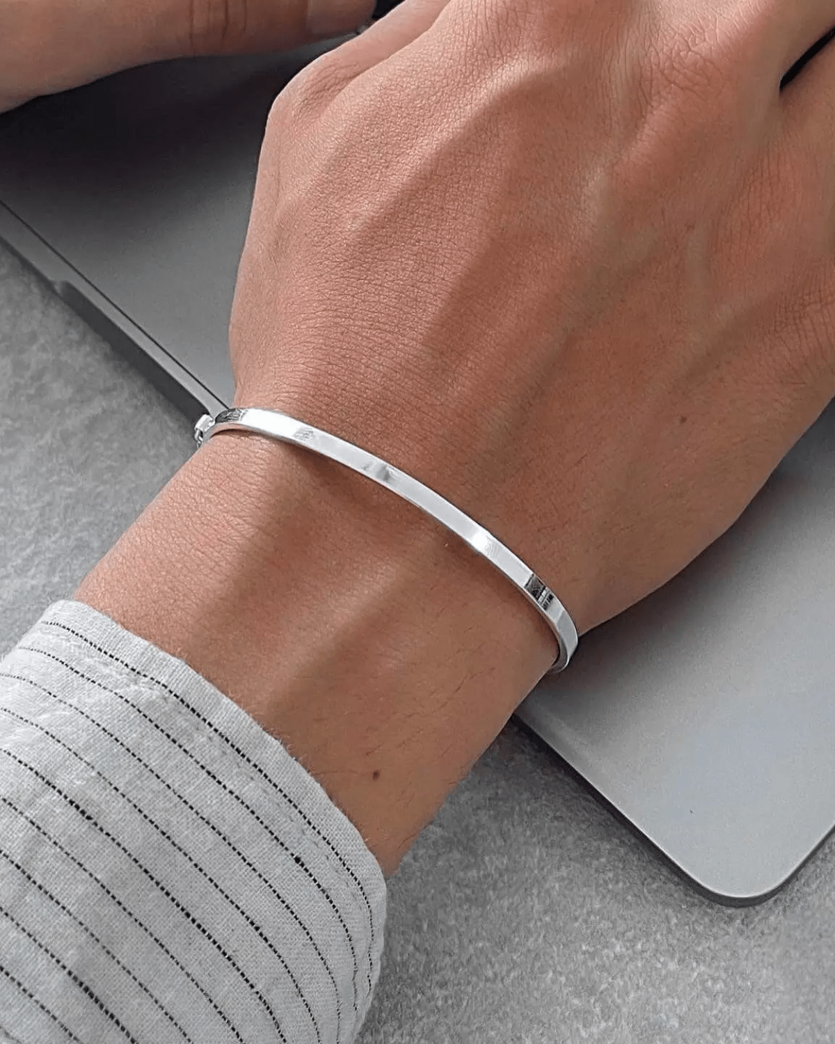 Bracelete Quadrado em Prata 925 - Karina Pratas