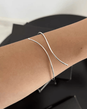 Bracelete Regulável Liso em Prata 925 - Karina Pratas