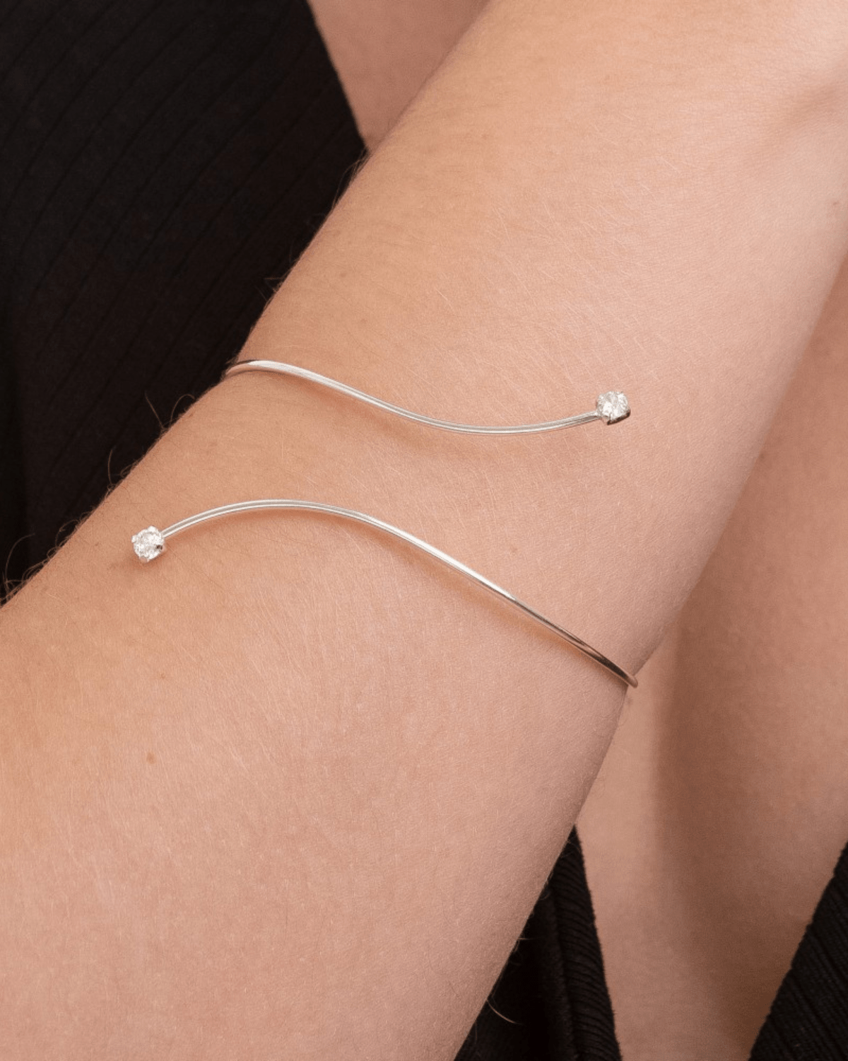 Bracelete Regulável Ponto de Luz em Prata 925 - Karina Pratas