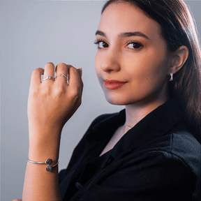 Bracelete Signature Cravejado Prata 925 - Karina Pratas
