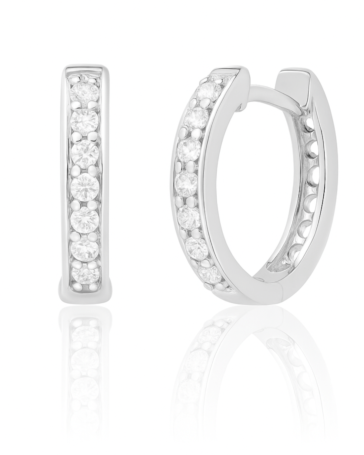 Brinco Argola Click Zircônia 12 mm em Prata 925 - Karina Pratas