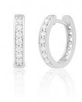 Brinco Argola Click Zircônia 12 mm em Prata 925 - Karina Pratas