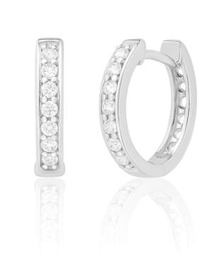 Brinco Argola Click Zircônia 12 mm em Prata 925 - Karina Pratas
