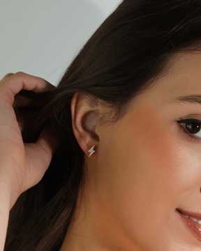 Brinco De Prata Raio Cravejado Prata 925 - Karina Pratas