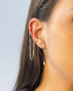 Brinco Fio Laminado Torcido em Prata 925 - Karina Pratas