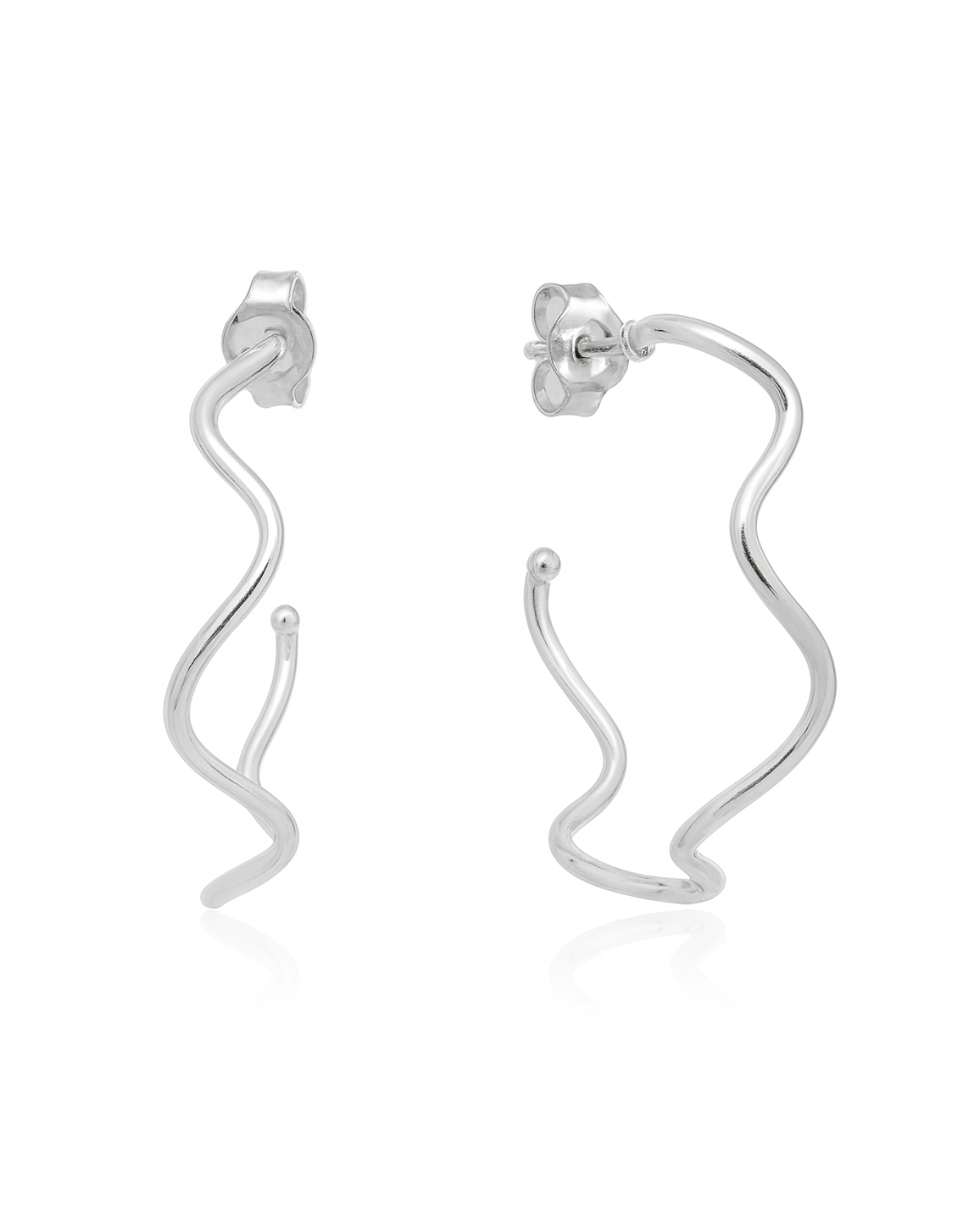 Brinco Fio Ondulado em Prata 925 - Karina Pratas