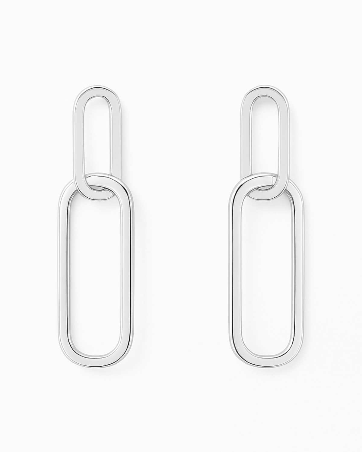 Brinco Formato Elo Oval Prata 925 - Karina Pratas