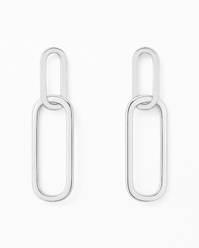 Brinco Formato Elo Oval Prata 925 - Karina Pratas