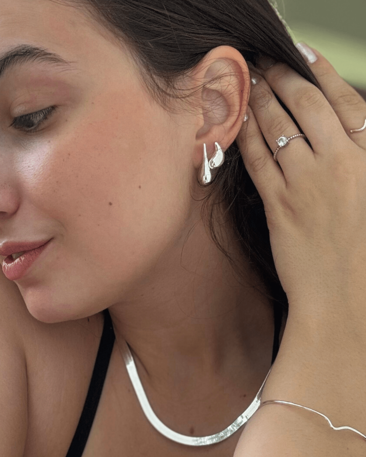 Brinco Gota Em Prata 925 - Karina Pratas