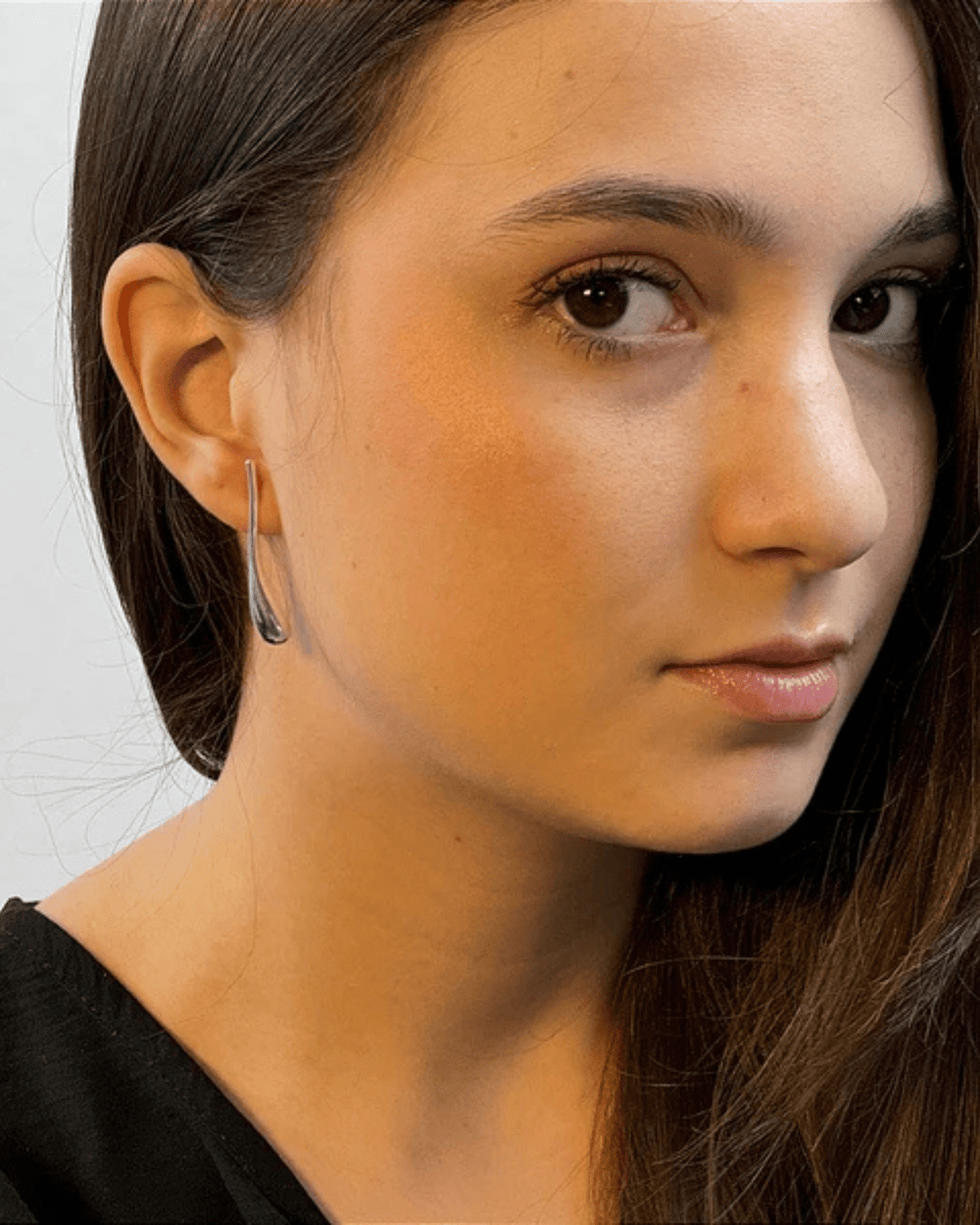 Brinco Gota Ondulada Prata 925 - Karina Pratas