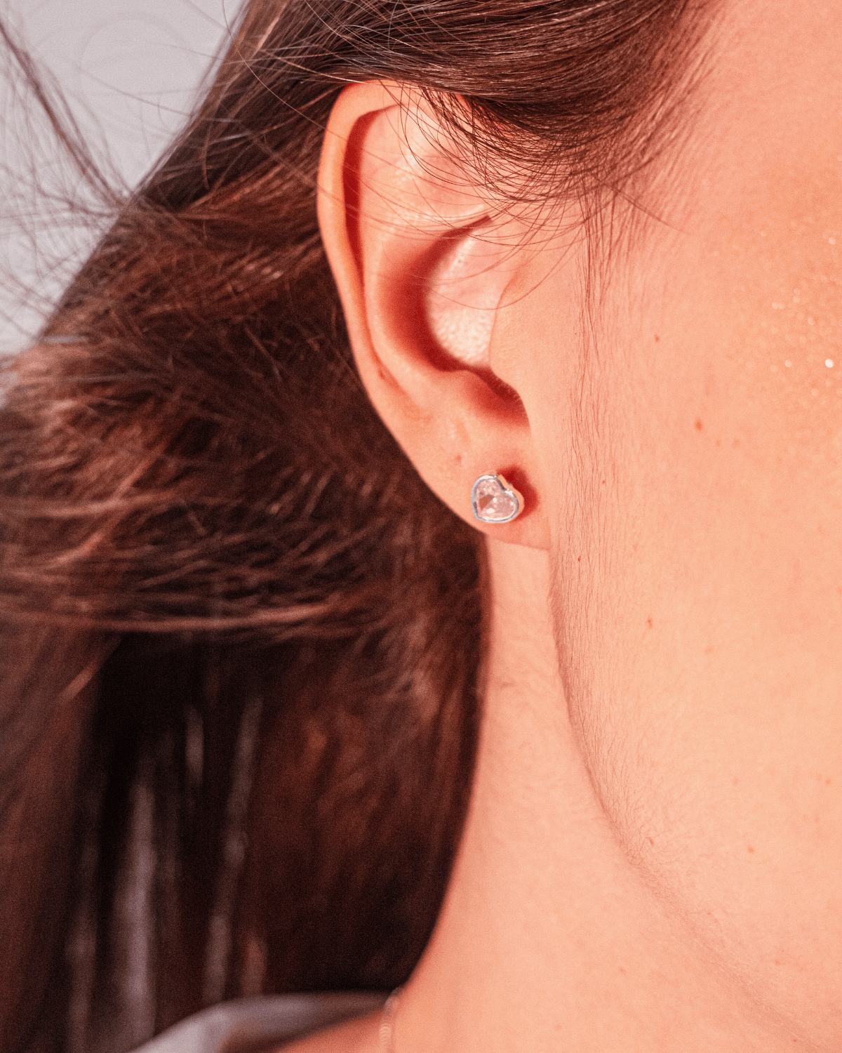 Brinco Ponto de Luz Coração Prata 925 - Karina Pratas