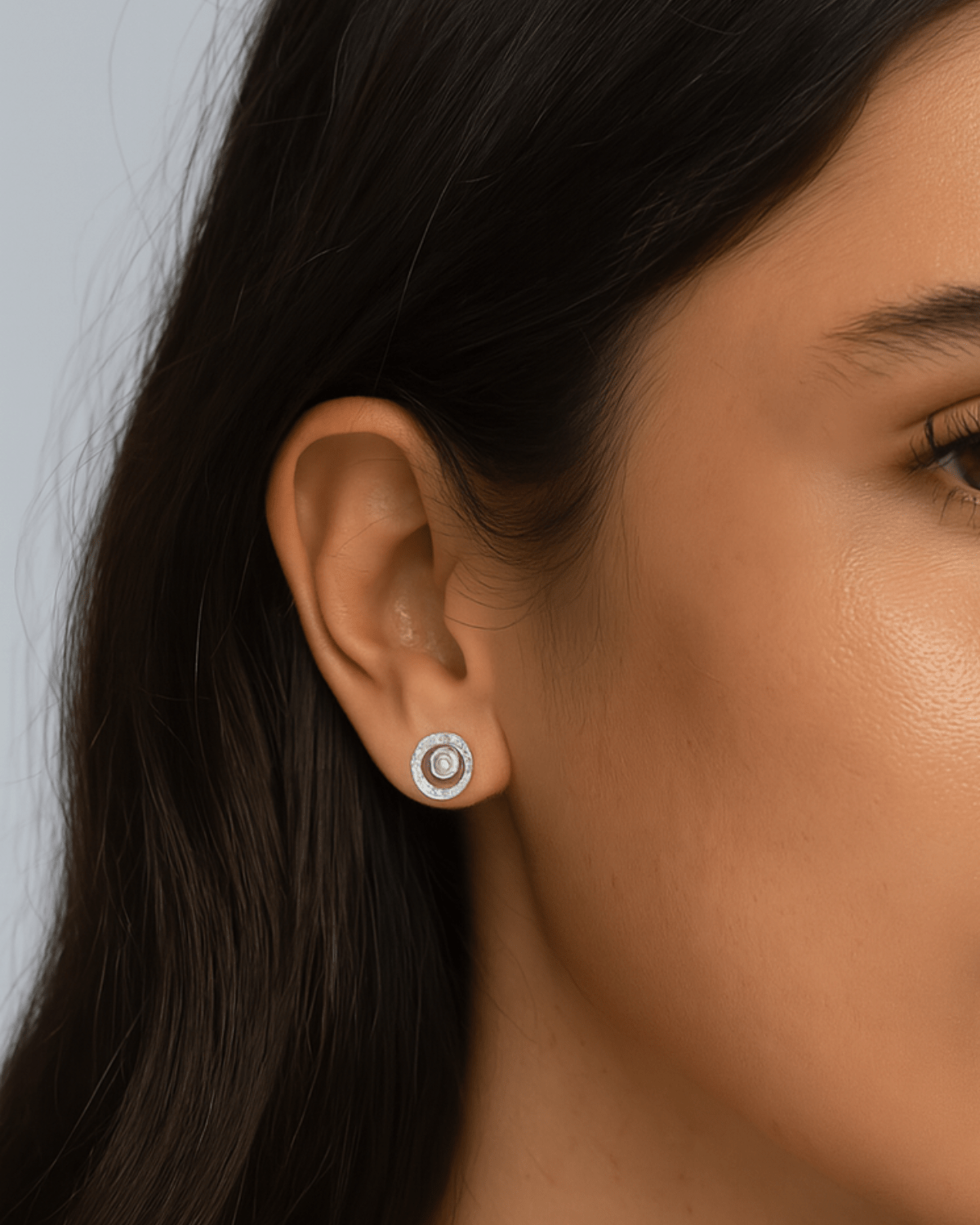 Brinco Redondo Cravejado Prata 925 - Karina Pratas