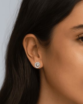 Brinco Redondo Cravejado Prata 925 - Karina Pratas